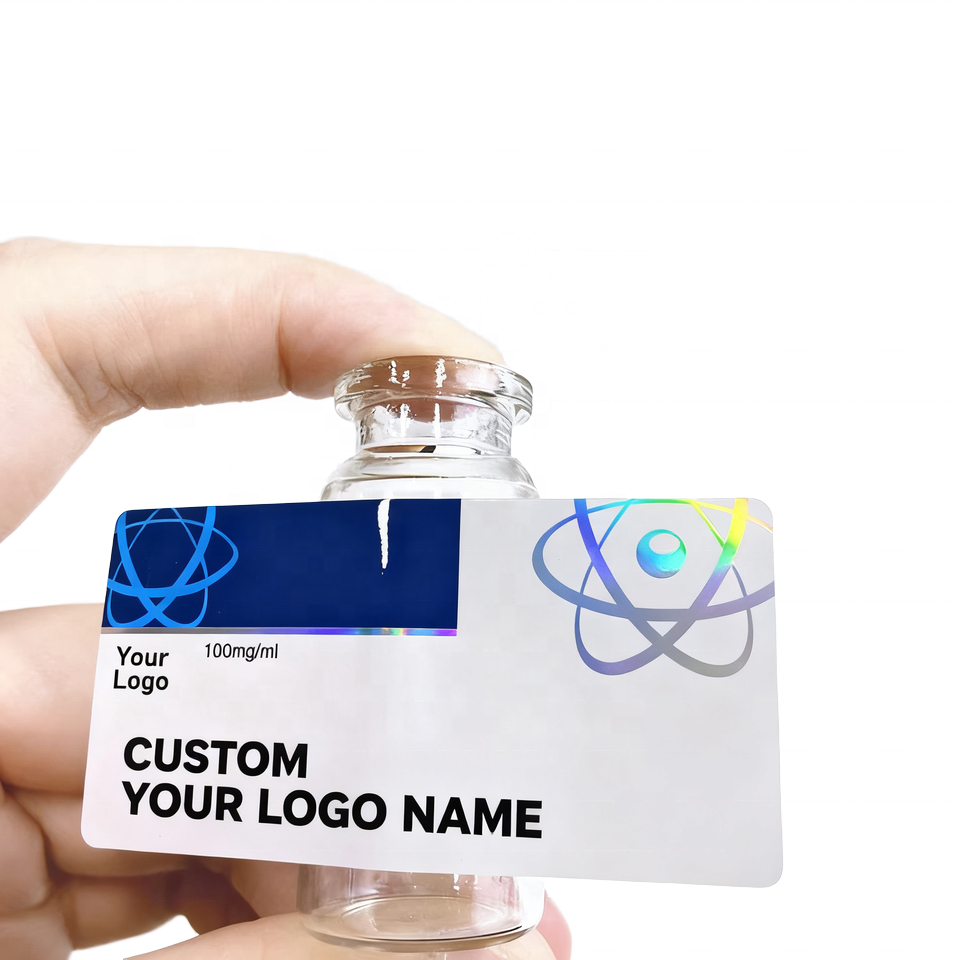 Custom logo Printing Peptide Waterproof Stickers Vial Spot UV Spot UV 3ml 5ml 7ml 10ml Vial Labels for Packaging