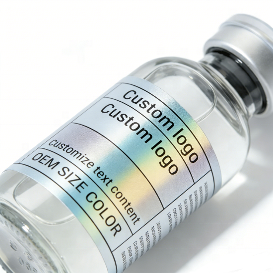 Custom 3ml 5ml 7ml 10ml Vial Bottle Label Sticker Oil Proof Waterproof Printing Self-Adhesive Logo Peptide Etiqueta Adhesiva