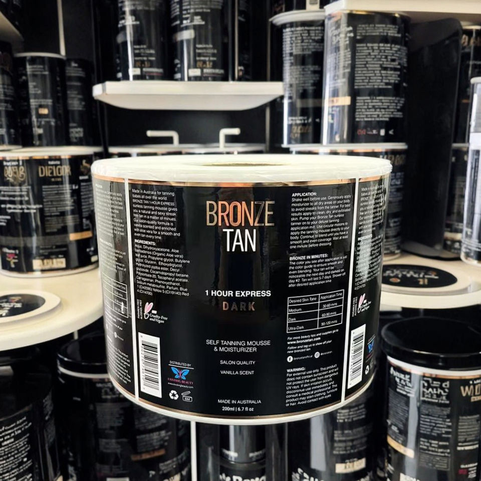 Custom Cosmetics Product Logo Bottle Coated Paper Labels Tag Vinyl Foil Gold Sticker Adhesive Printing Waterproof Labels