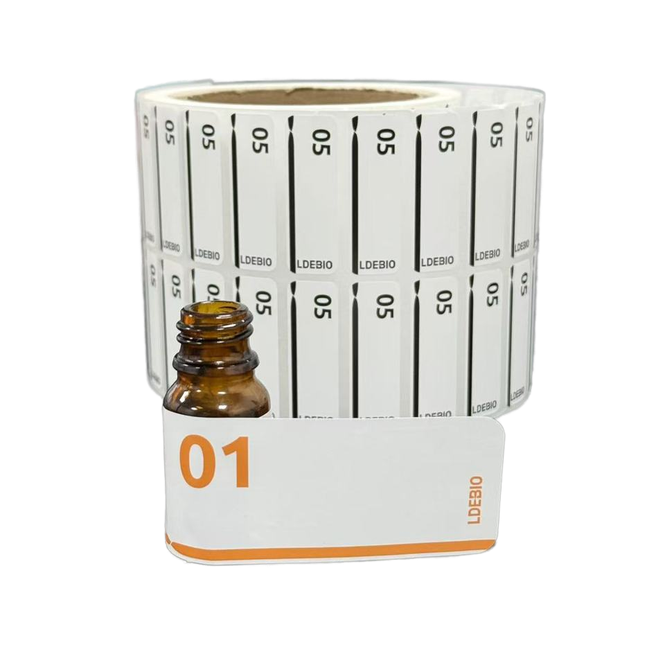 Custom logo Printing BOPP PVC PE Vial Package Label 1ml 3ml 5ml 10ml Vinyl Label Stickers