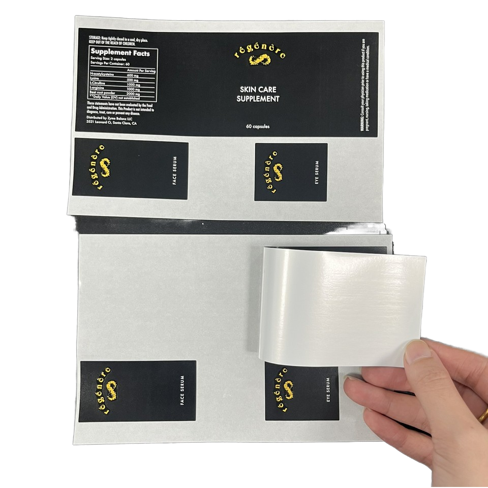 Custom Synthetic Paper Self-Adhesive Logo Vinyl Stickers Embossed UV Waterproof Printing for Healthcare Medicine Holographic