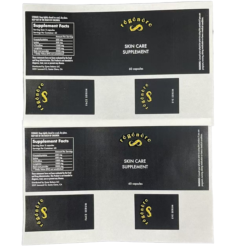 Custom Synthetic Paper Self-Adhesive Logo Vinyl Stickers Embossed UV Waterproof Printing for Healthcare Medicine Holographic