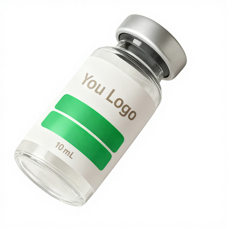 Holographic Peptide Labels Spot UV Double-side Printing Vial Bottle Stickers Pharmacy Vial Flat Packaging Vinyl