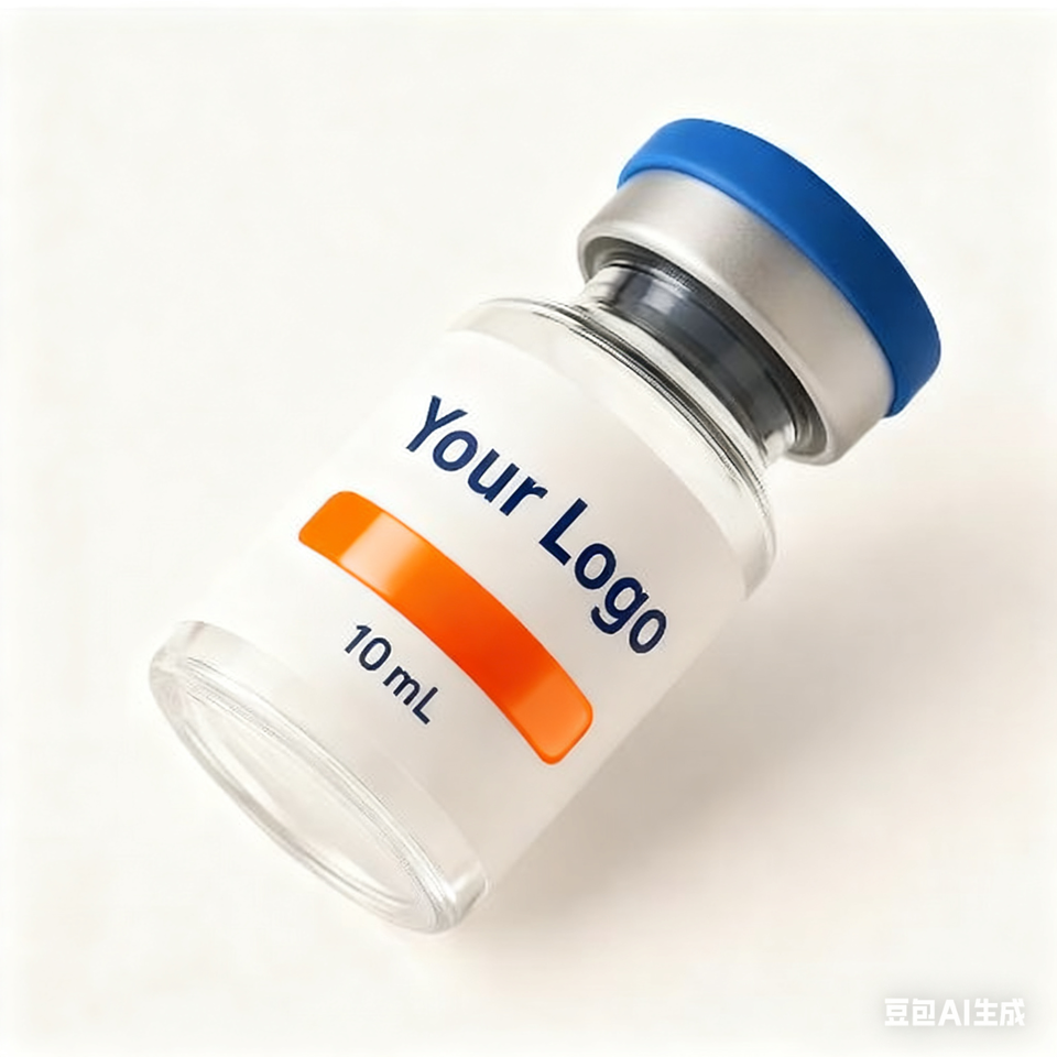 Holographic Peptide Labels Spot UV Double-side Printing Vial Bottle Stickers Pharmacy Vial Flat Packaging Vinyl