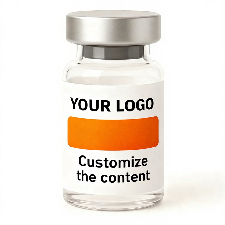 Holographic Peptide Labels Spot UV Double-side Printing Vial Bottle Stickers Pharmacy Vial Flat Packaging Vinyl