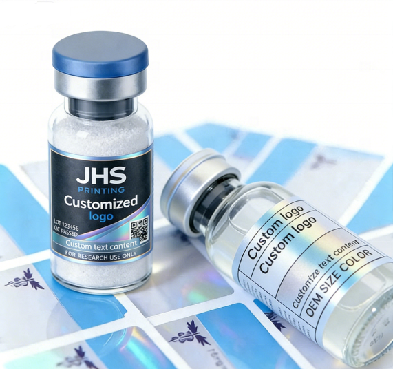 Spot UV Custom Roll Peptide Temperature Label Vial 3ml 5ml 7ml 10 ml Labels Vinyl Stickers Pegatinas Etiqueta Adhesiva