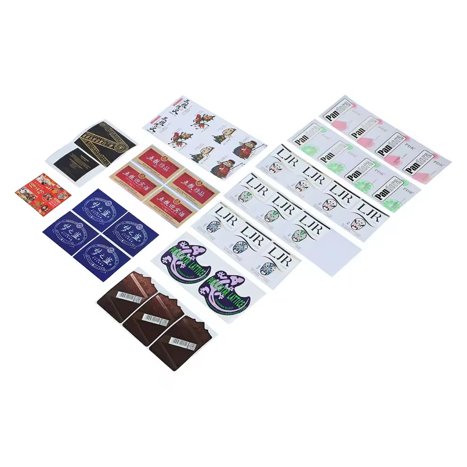 Oilproof Waterproof Silver Foil Stamping Embossed Raised Printed Spot UV Adhesive Wine Labels Custom Roll Label Vinyl Sticker