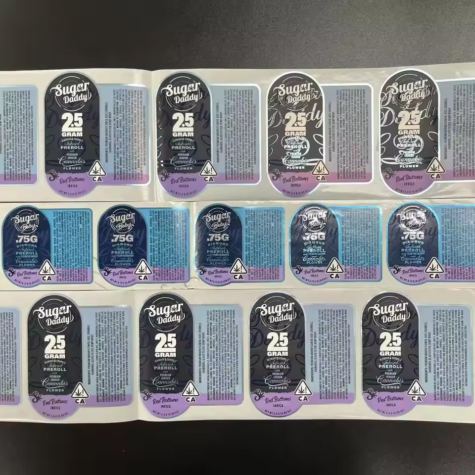 Holographic Waterproof Color Printed Vinyl Stickers with Custom Shapes Snus Label Snus Stickers Vial Labels for test Cypionate