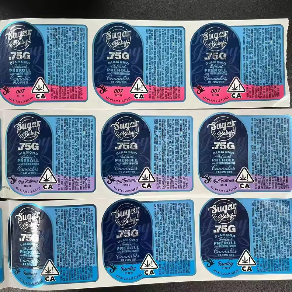 logo Brand Glossy Coated Film PET BOPP PVC PE Waterproof Snus Label Snus Stickers Vial Labels for test Cypionate Vinyl Sticker