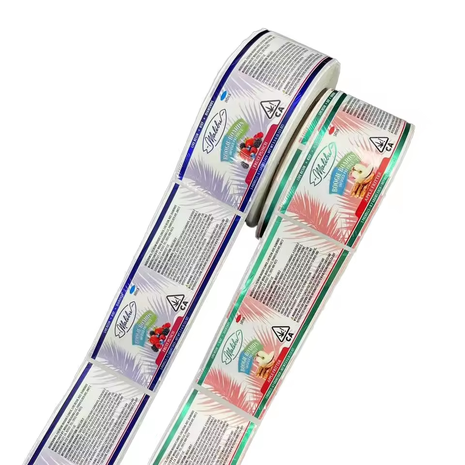 Glossy PET BOPP PVC PE Waterproof Color Printed LabelsSticker Spot UV Adhesive Roll Label Vinyl Sticker for Craft Oil Proof Use