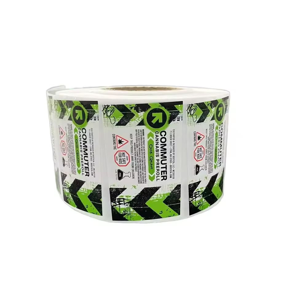 Design Service Coated Film Embossed Oil Proof Spot UV Adhesive Private Label logo Custom Roll Label Logo Vinyl Sticker