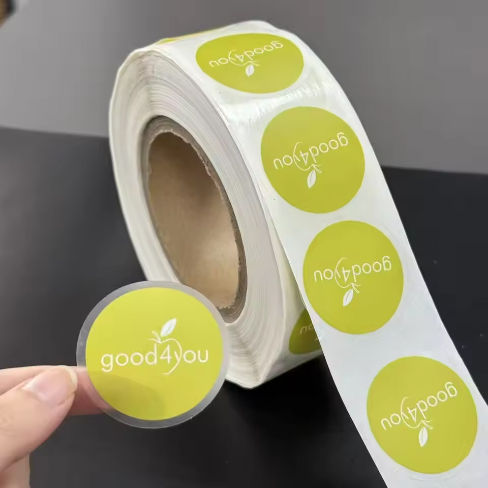 Matte Hot Foil Stamping Coated Film Embossed PET BOPP PVC PE Spot UV Adhesive Labels Custom Roll Label Logo Vinyl Sticker