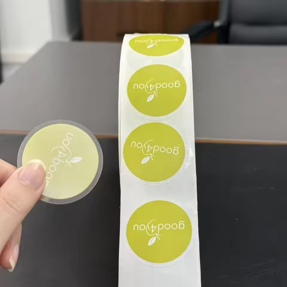 Matte Hot Foil Stamping Coated Film Embossed PET BOPP PVC PE Spot UV Adhesive Labels Custom Roll Label Logo Vinyl Sticker