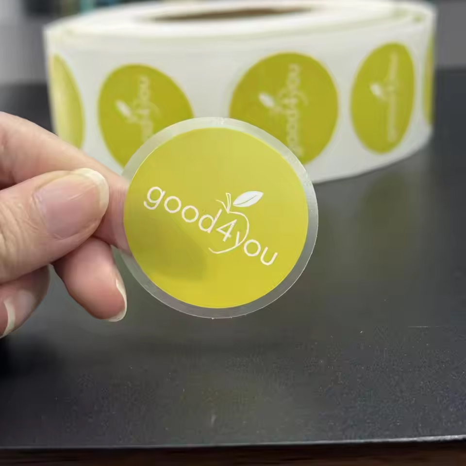 Custom logo High Glossy Printing logo Label Self Adhesive Candle Round Gift Labels Waterproof Roll Paper Stickers