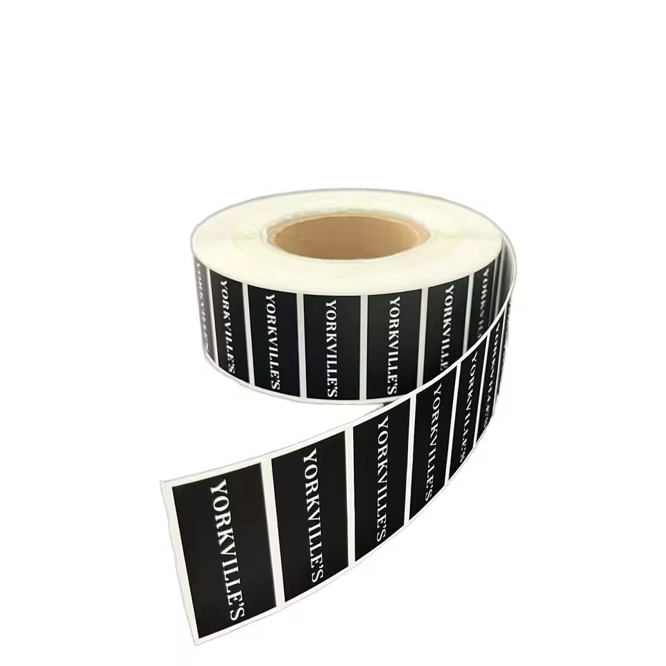 Matte Black Coated Film Embossed PET BOPP PVC PE Spot UV Adhesive Labels Custom Roll Label Logo Vinyl Sticker