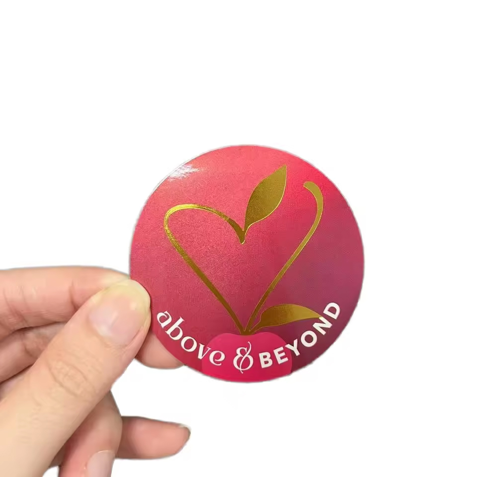Custom logo High Glossy Printing logo Label Self Adhesive Candle Round Thank You Labels Waterproof Roll Paper Stickers