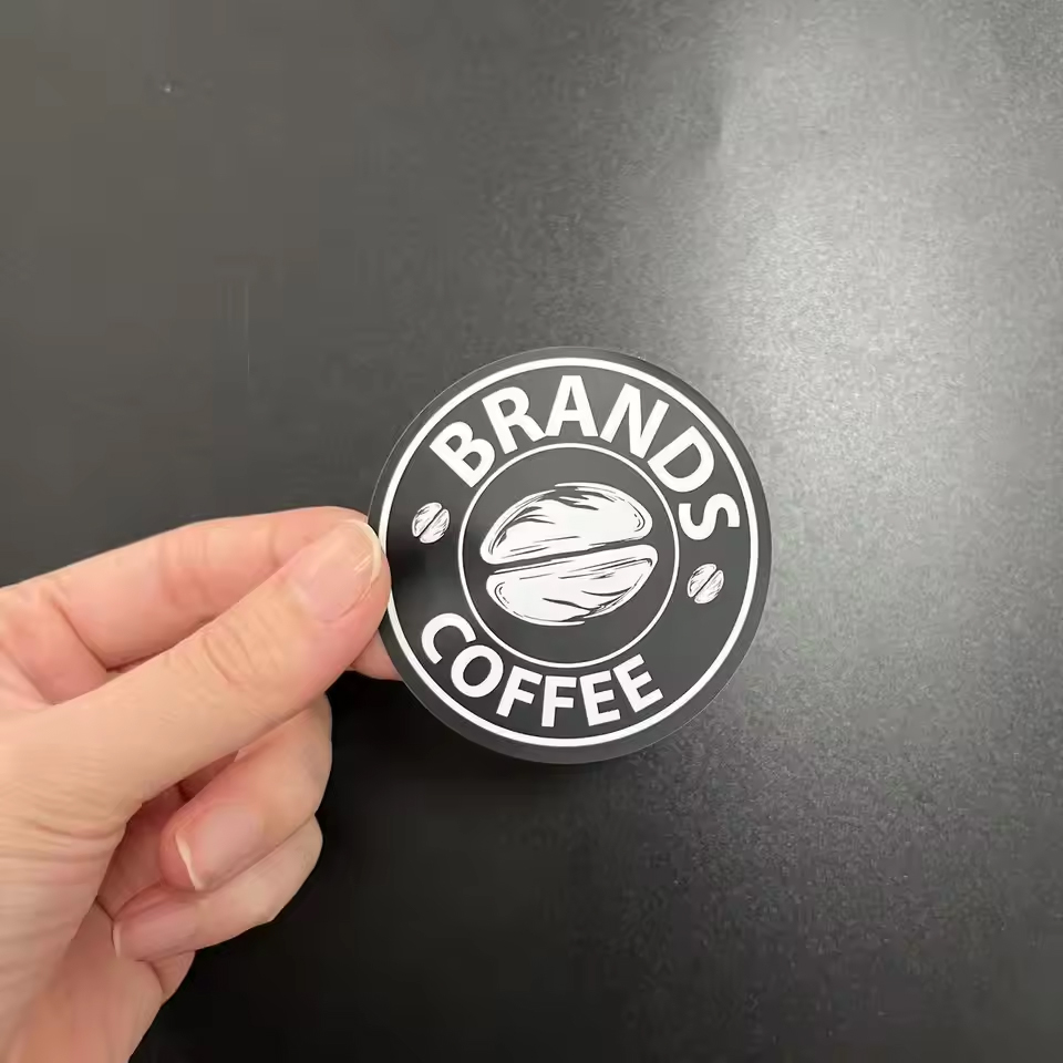 Cafe Use Custom Waterproof Self Adhesive Logo Printing Circle Label Round Sticker Pegatinas Etiqueta Adhesiva for Coffee Cup