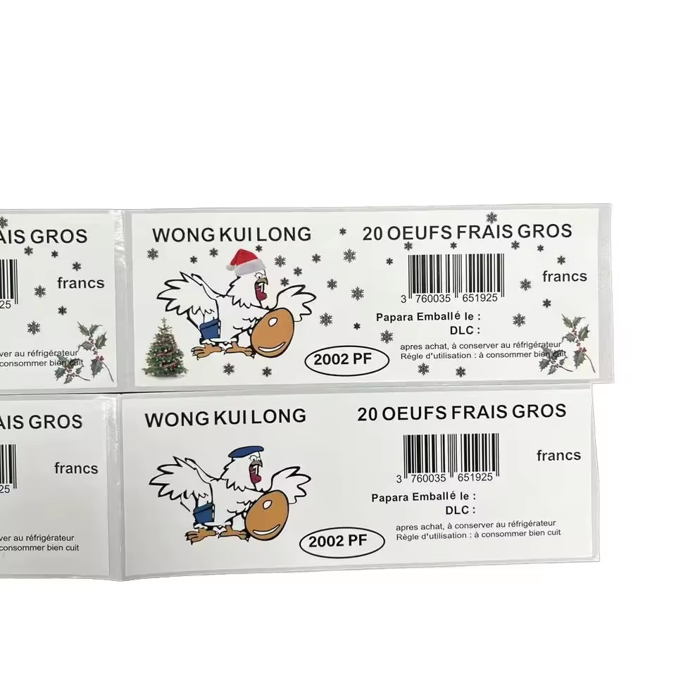 Factory Custom Printing Private Packaging Adhesive Paper Egg Tray Label Sticker