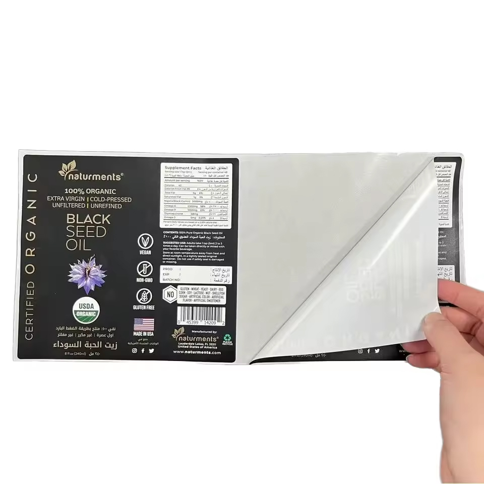 Custom Waterproof Removable Embossed Raised Printed Spot UV Adhesive Roll Label Vinyl Sticker for Weed BOPP Holographic Liquid