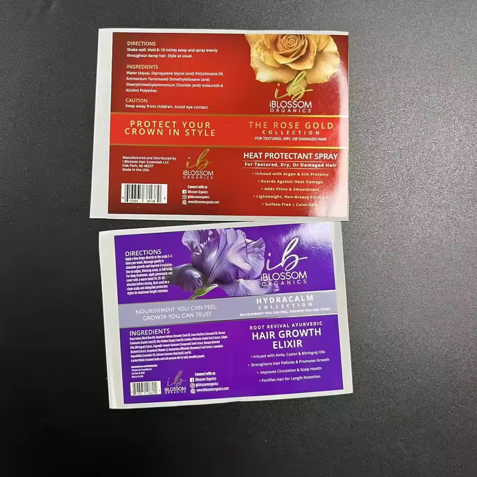 Luxury Custom Gold Matte Laminated Personalized Perfume Sticker Label for Cosmetics Like Shampoo and Lipstick