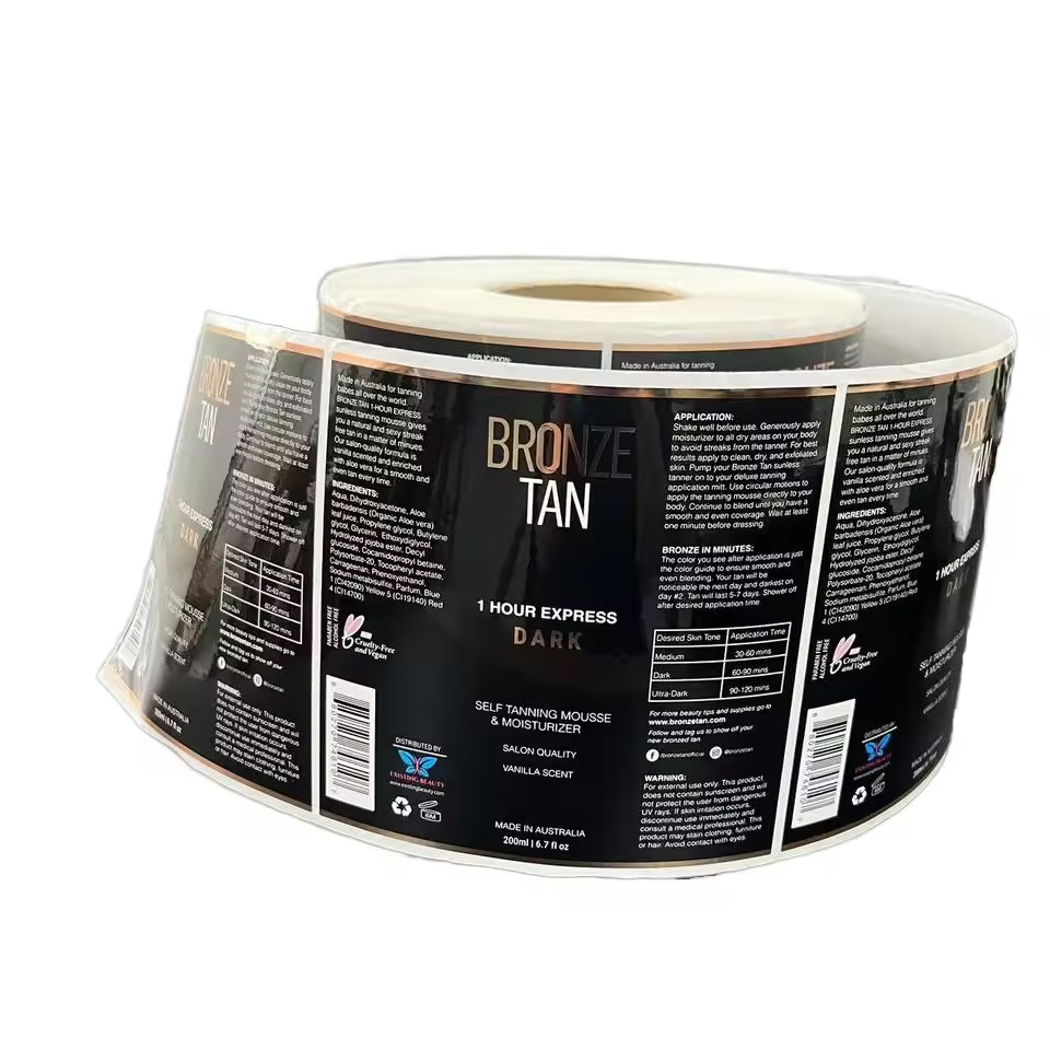 High-Tack PET BOPP PVC PE Waterproof Labels Sticker Holographic Oil-Proof UV Adhesive Roll Vinyl Sticker for Gift Box