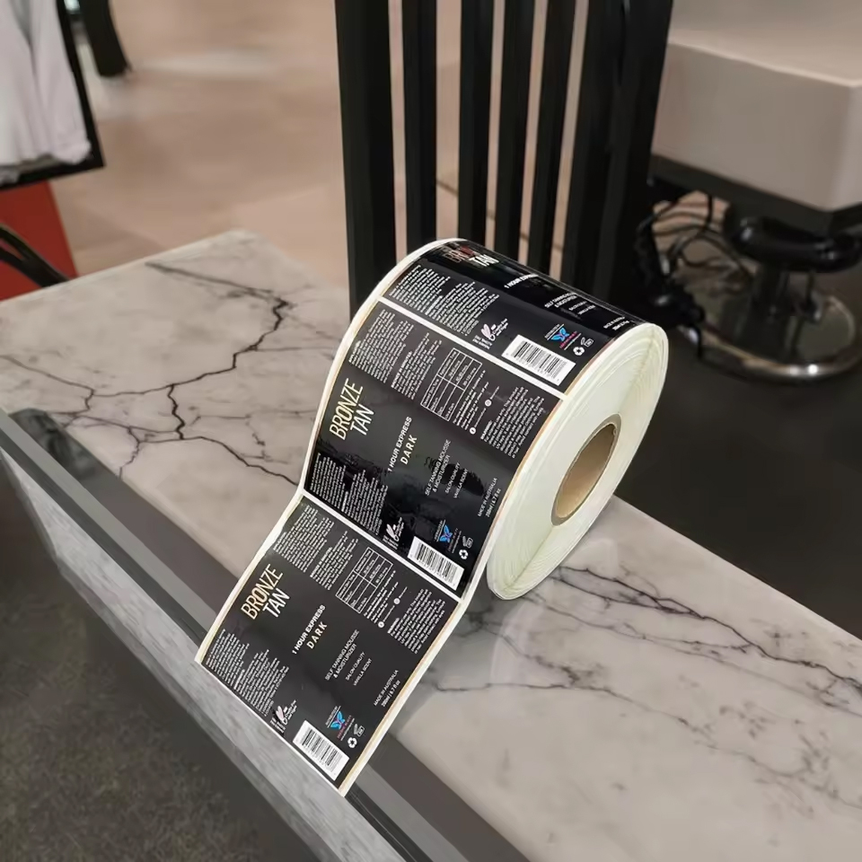 Custom Cosmetics Product Logo Bottle Paper Labels Vinyl Foil Gold Sticker Adhesive Printing Waterproof Labels