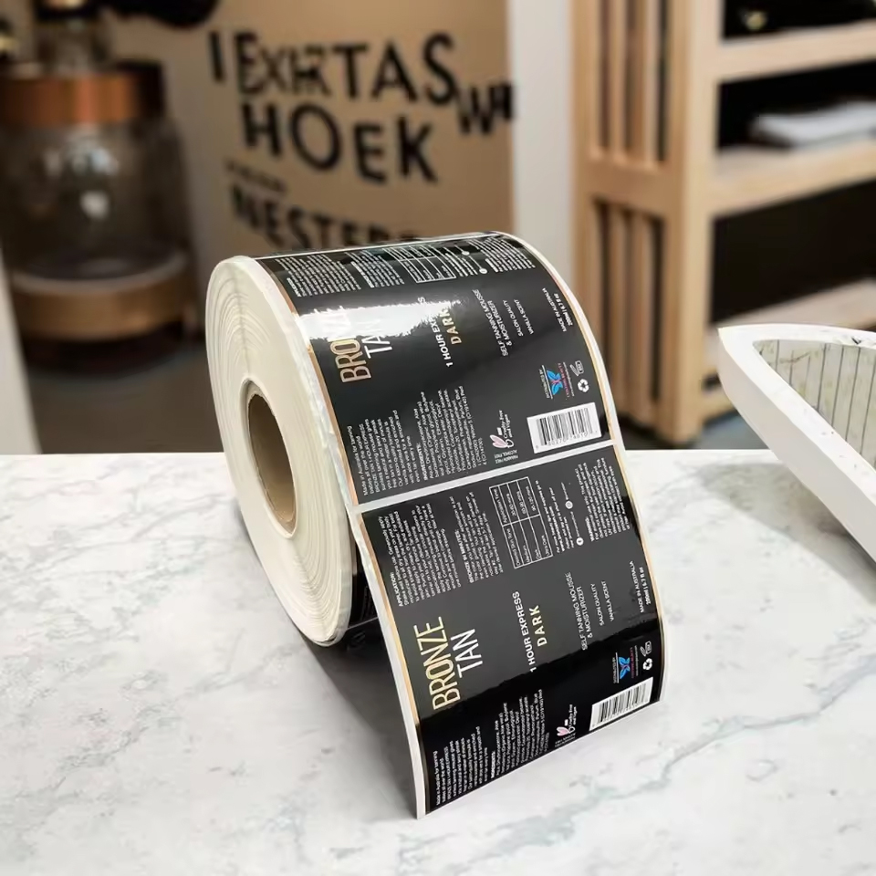 Custom Cosmetics Product Logo Bottle Paper Labels Vinyl Foil Gold Sticker Adhesive Printing Waterproof Labels