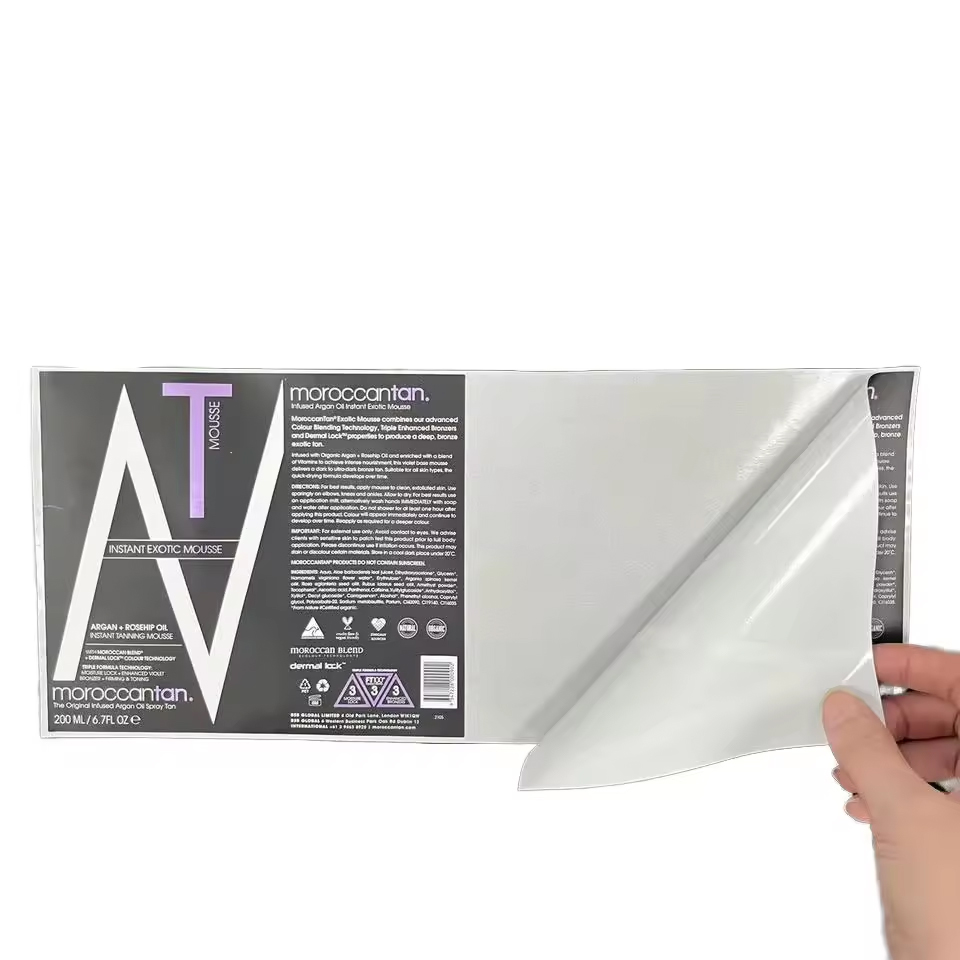 Waterproof Color Foil Printed Cosmetic Bottle Raised Printed Spot UV Adhesive Custom Roll Label Vinyl Sticker for Lotion Bottles
