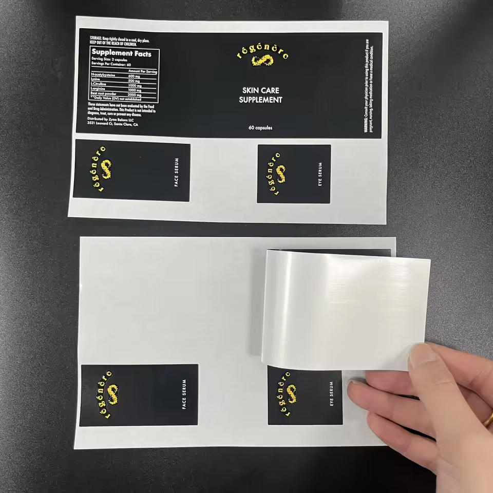 Holographic BOPP Vitamin Supplement Labels Medical Health Products Pharmacy Vial Bottle Packaging Vinyl Adhesive Stickers