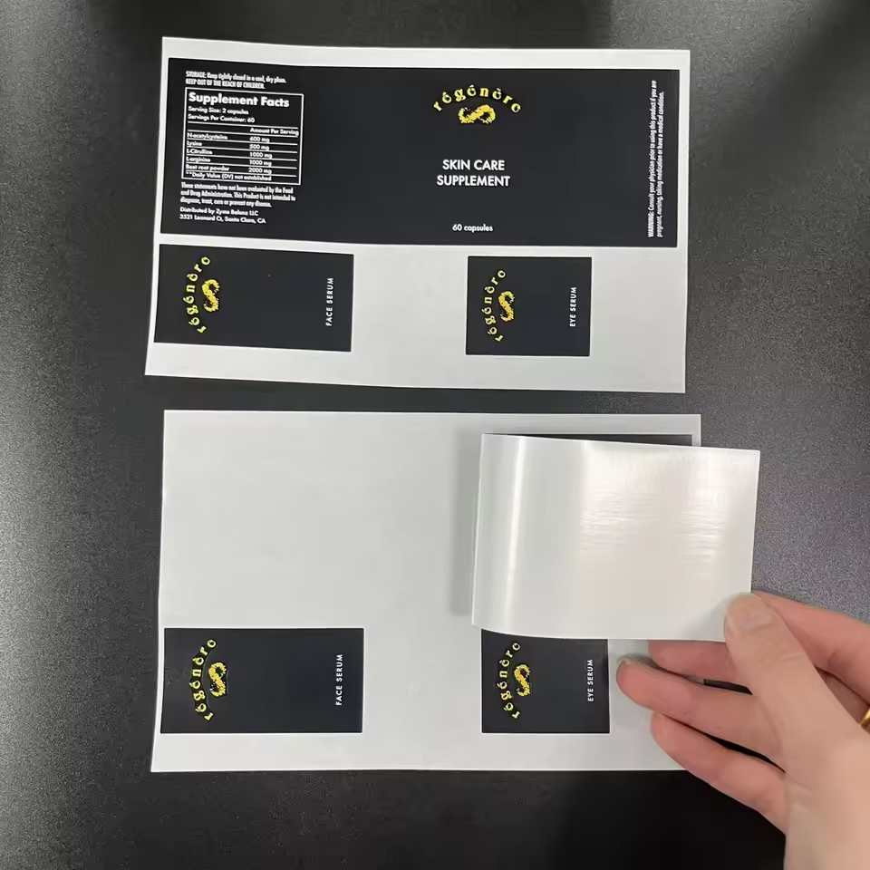Holographic BOPP Vitamin Supplement Labels Medical Health Products Pharmacy Vial Bottle Packaging Vinyl Adhesive Stickers