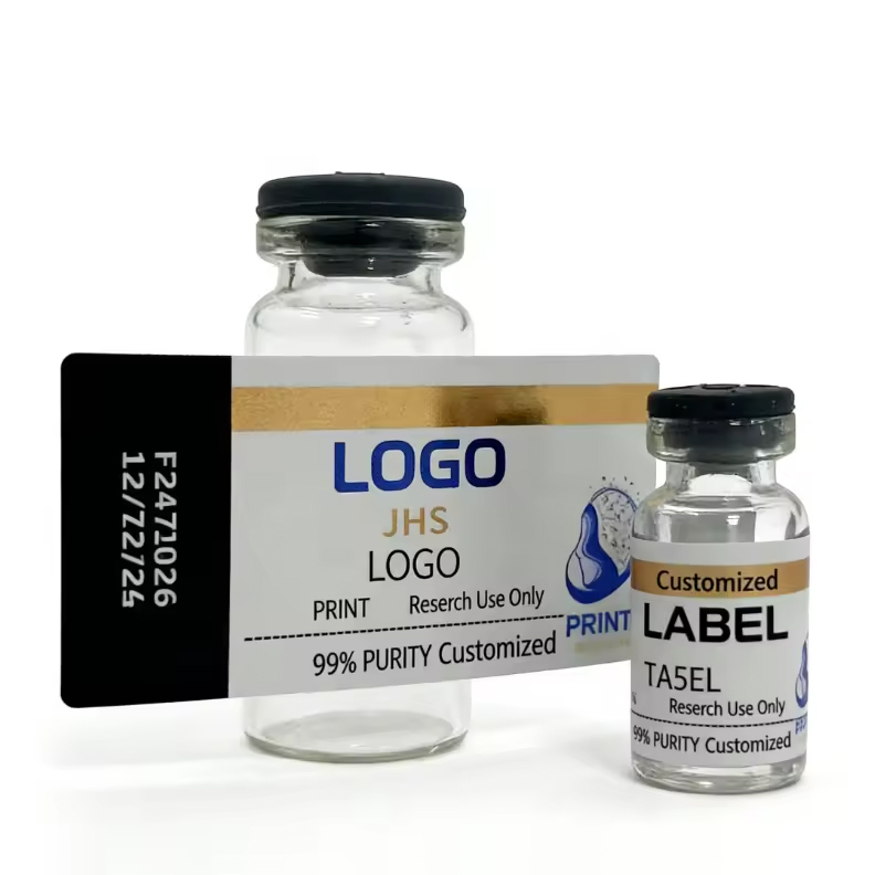 Custom logo Print Peptide Waterproof Stickers Spot UV Laser Holographic BOPP 3ml 5ml 7ml 10ml Vial Labels for Packaging