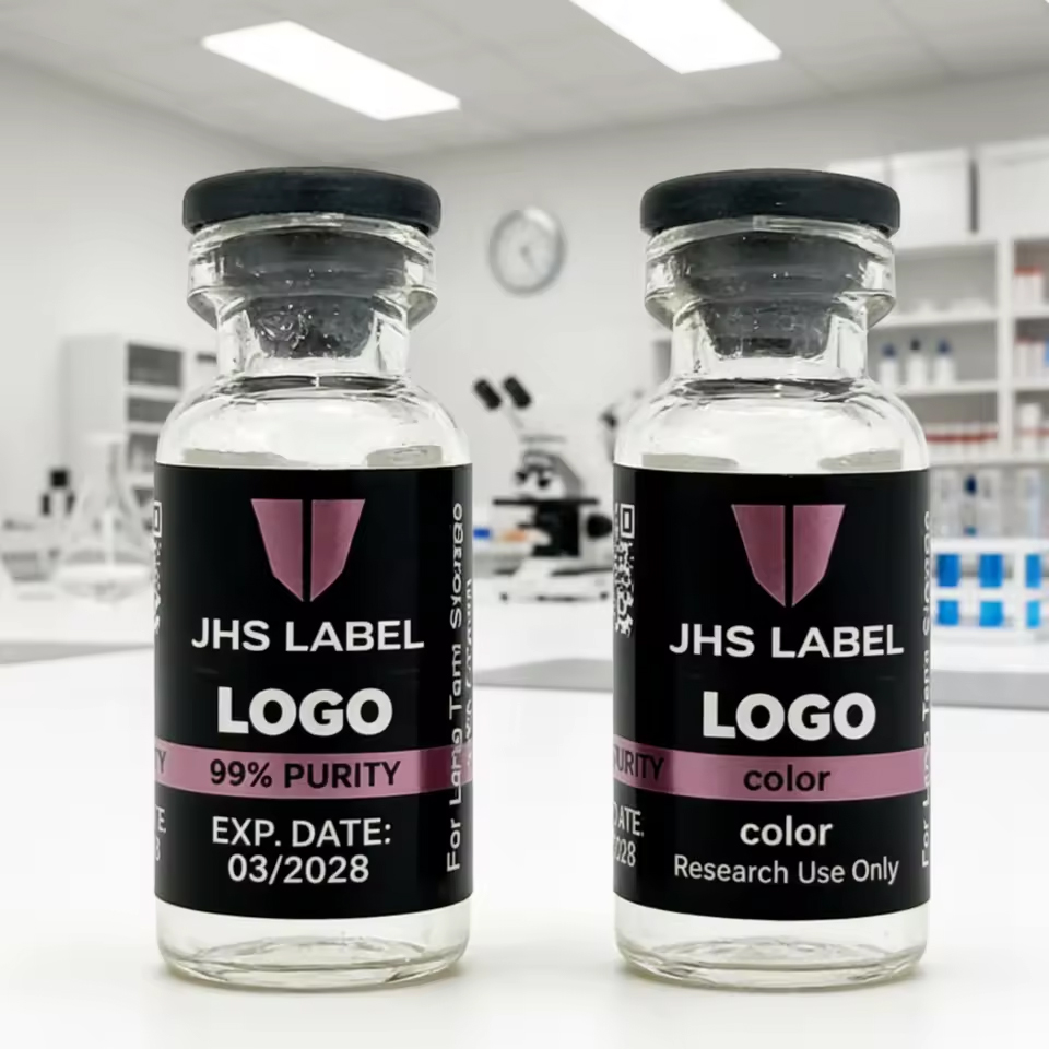 Peptide NAD+ GLP1 Custom 3ml 5ml10ml Bottle Adhesive Vial Labels Personalized Vial Vinyl Stickers Holographic