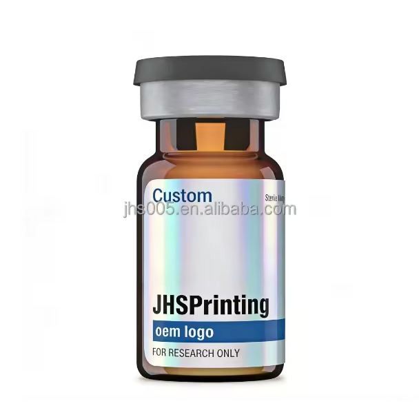 Custom logo Printing Peptide Waterproof Stickers Vial Spot UV Spot UV 3ml 5ml 7ml 10ml Vial Labels for Packaging