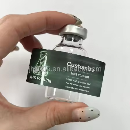 Waterproof Custom 3ml 5ml 7ml 10ml Labels Spot UV Bottle Stickers Cosmetic Vials Flat Packaging Vinyl Stickers