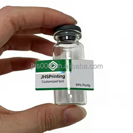 Custom logo Printing Peptide Waterproof Stickers Vial Spot UV Spot UV 3ml 5ml 7ml 10ml Vial Labels for Packaging
