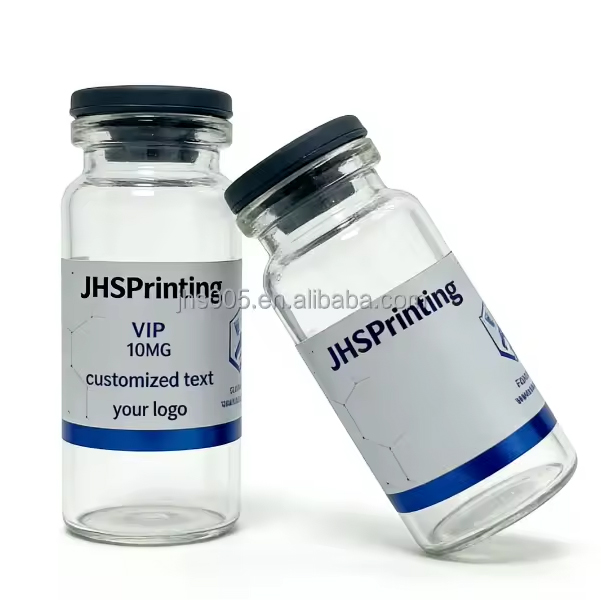 Custom logo Printing Peptide Waterproof Stickers Vial Spot UV Spot UV 3ml 5ml 7ml 10ml Vial Labels for Packaging