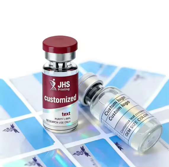 Rainbow Laser Film Peptide Labels Vinyl Stickers Spot UV 2ml 3ml 5ml Vial Holographicfitness Muscle Vial Glass Bottle