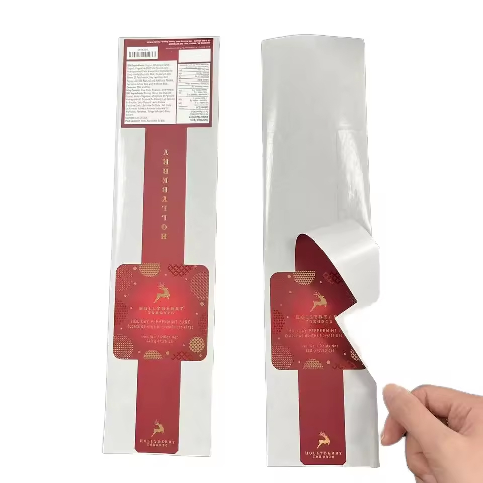 High-Tack Synthetic Paper Holographic Waterproof Gold Foil Embossed Raised Printed Spot UV Adhesive Labels Custom Roll Vinyl