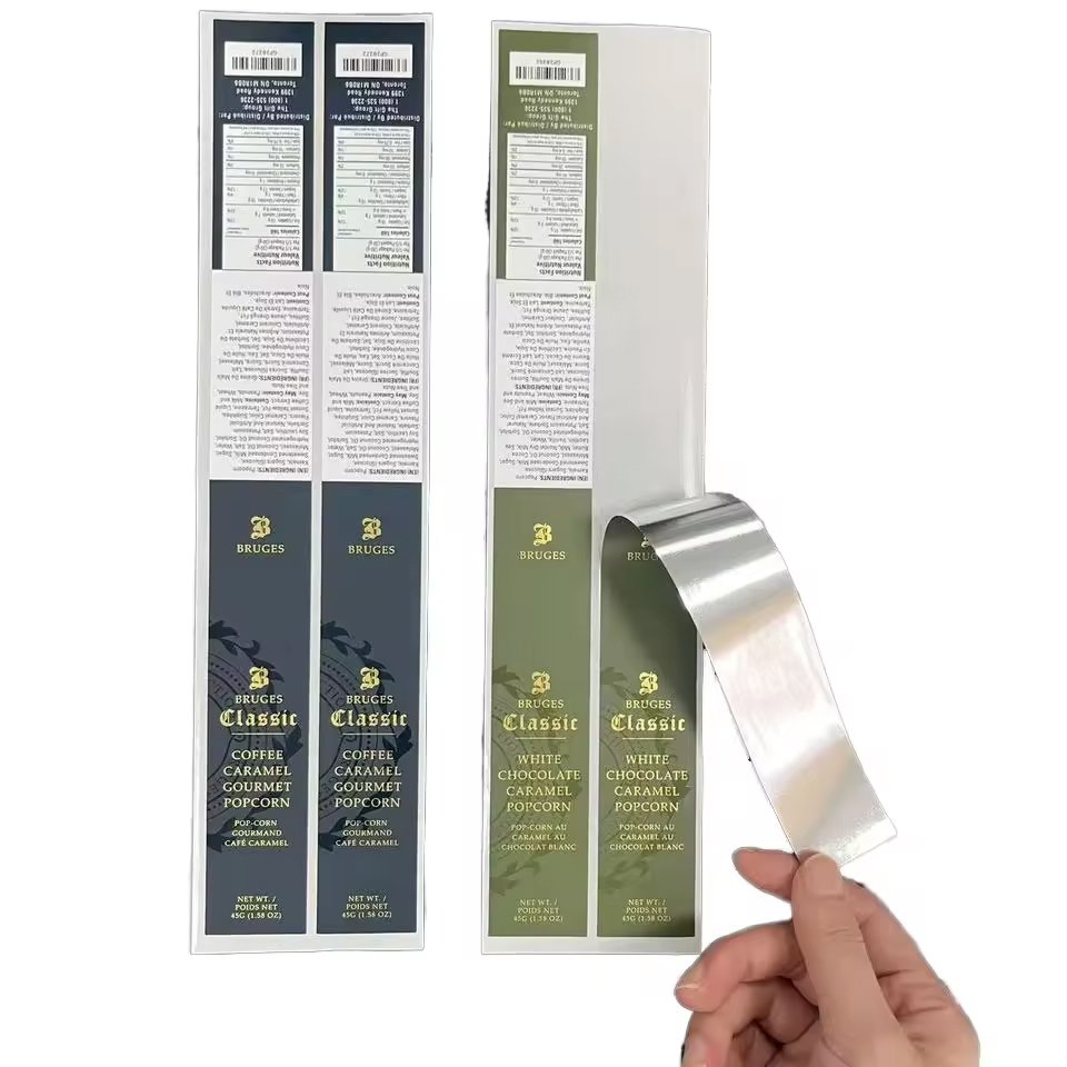 High-Tack Synthetic Paper Holographic Waterproof Gold Foil Embossed Raised Printed Spot UV Adhesive Labels Custom Roll Vinyl