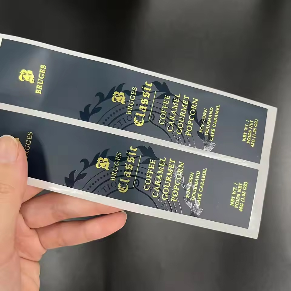 Easy to Tear off Synthetic Paper Removable Embossed Raised Printed Spot UV Adhesive Labels Custom Roll Label Vinyl Sticker