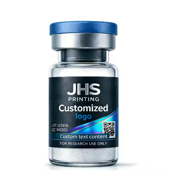 Custom 3ml 5ml 10m Premium Branding Holographic Security Adhesive Peptide Labels for Vial Bottles Oil Proof BOPP Stickers