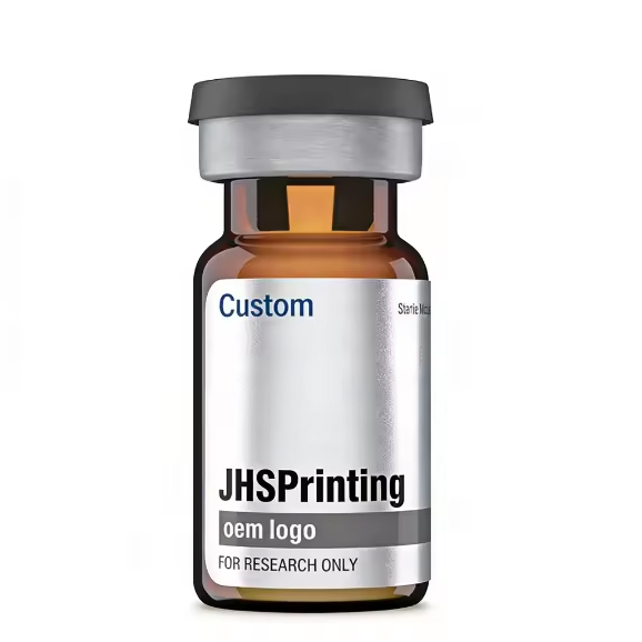 Custom Self Adhesive Laboratory Silver Film 3ml 5ml 7ml 10ml Labels Spot UV Bottle Vial Packaging Vinyl Peptide Stickers