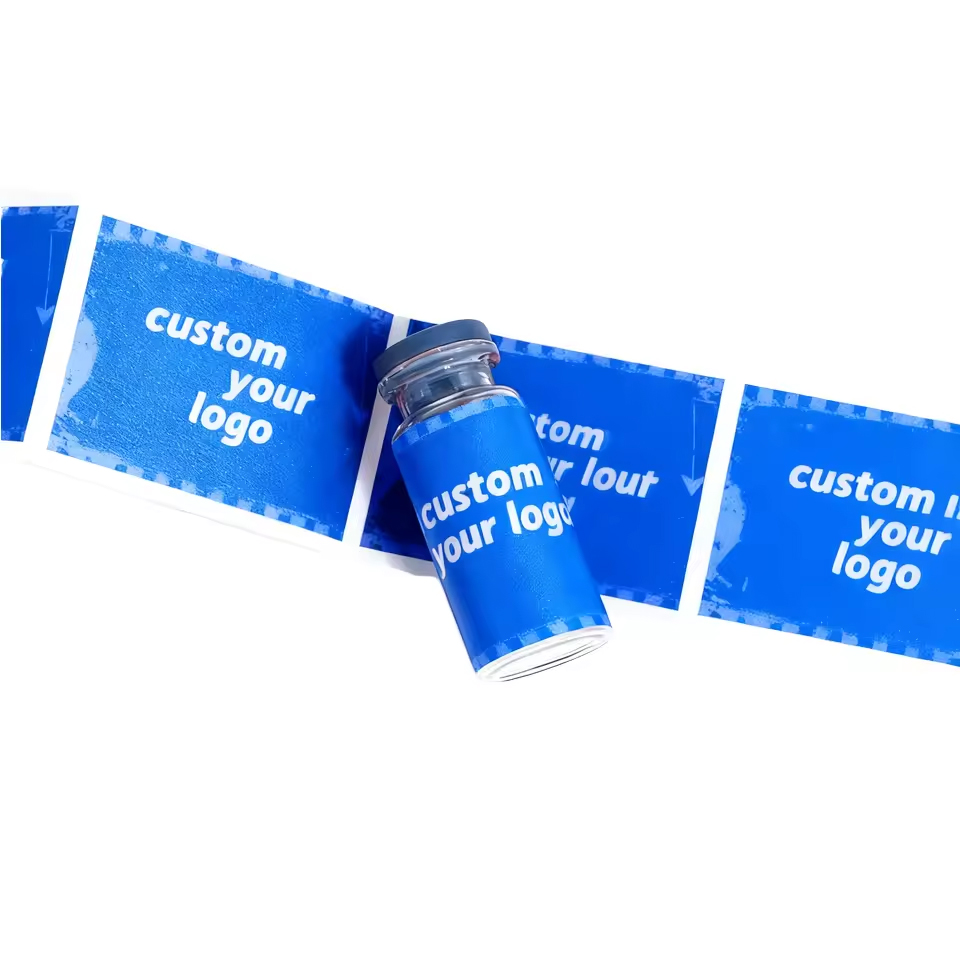 3ml 5ml 10ml Biodegradable BOPP Roll Glossy Labels Stickers Personalized Vial Flat Packaging Spot UV Holographic Vinyl