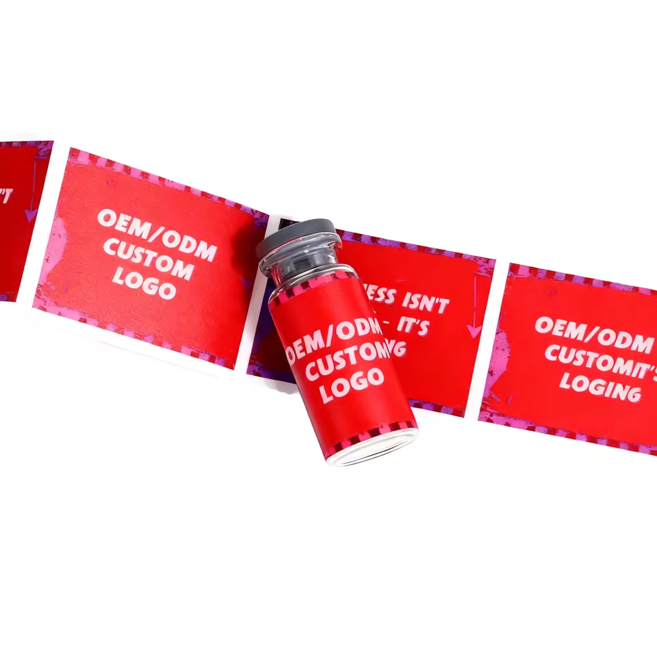 10ml Pharmaceutical Flat Packaging Labels Medical Prescription Vitamins Capsule Bottle Holographic Oil-Proof Vinyl Stickers for