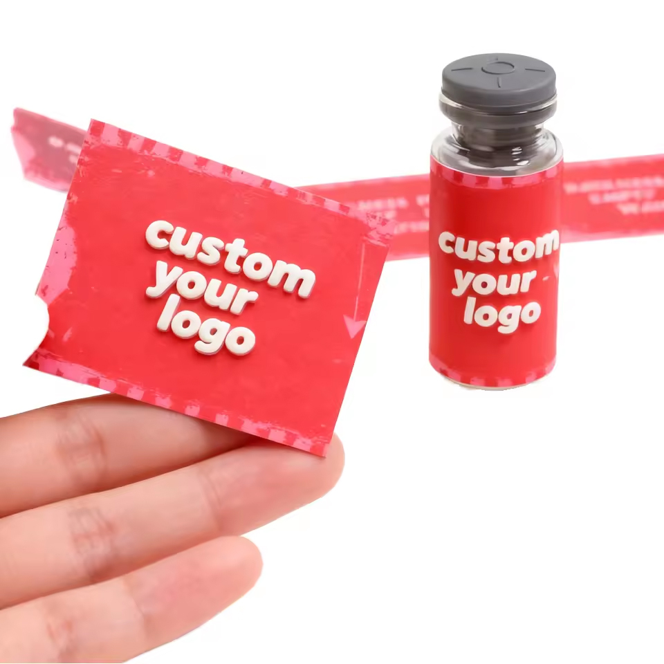 Easy to Tear Premium Pharma-Grade Holographic Adhesive Label Printing Nutrition Products Logo BOPP Stickers Syrup Bottle