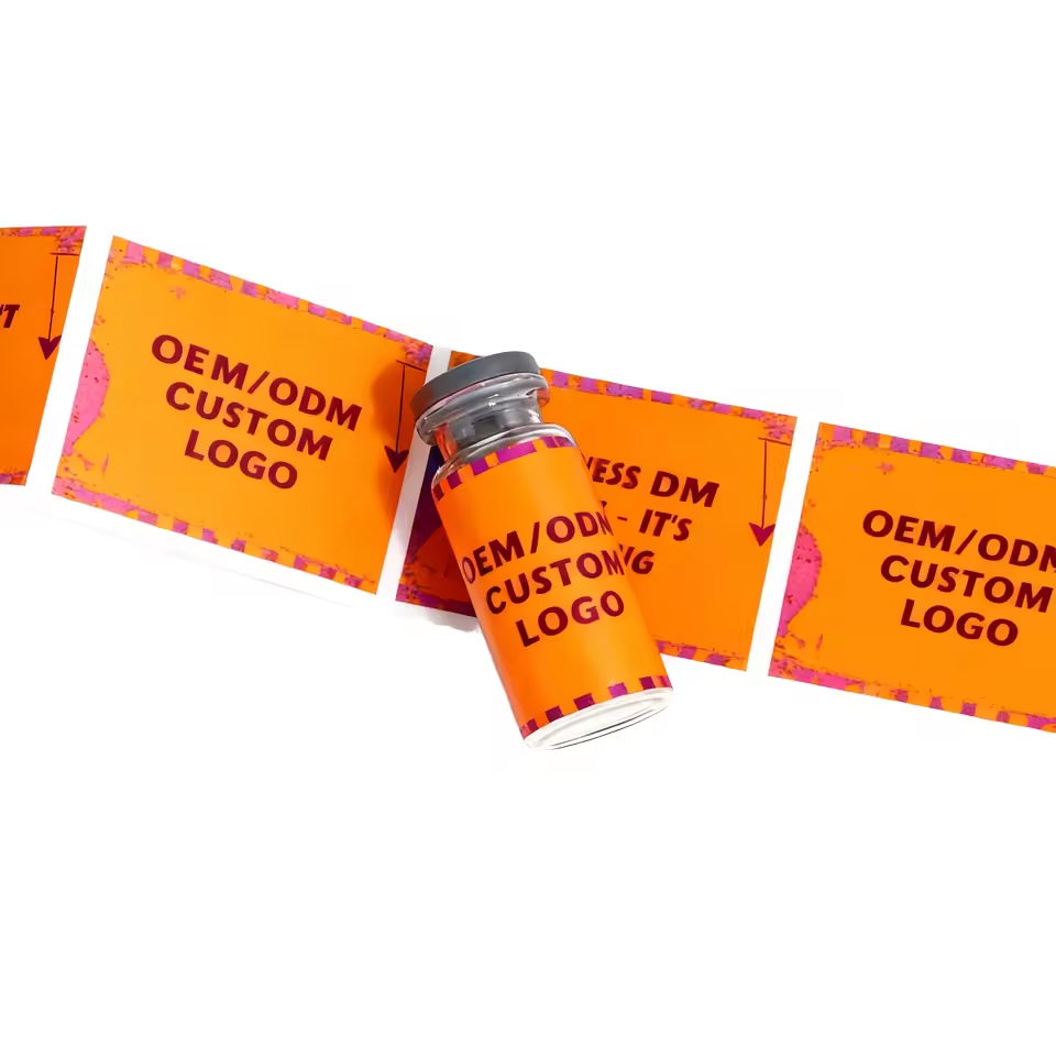 Biodegradable Peptide Personalized Medicine Pharmacy Vial Flat Packaging Labels UV Spot Holographic Vinyl Stickers