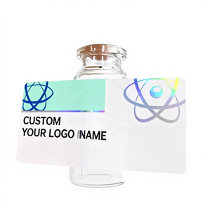 Custom 3ml 5ml 10mResearch Chemicals Holographic Security Adhesive Peptide Labels for Vial Bottles Oil Proof BOPP Stickers