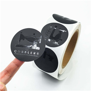High Glossy Embossed Printing logo Label Maker Self Adhesive Vinyl Round Waterproof Sticker Roll Paper Custom Stickers