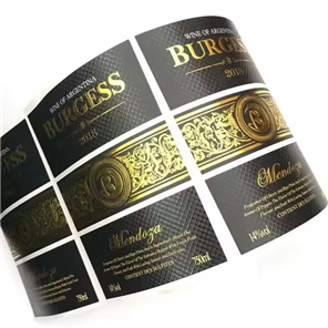 Gold Foil High-Tack Self-Adhesive Labels Holographic Spot UV Water-Proof Wine Stickers Matte Vinyl