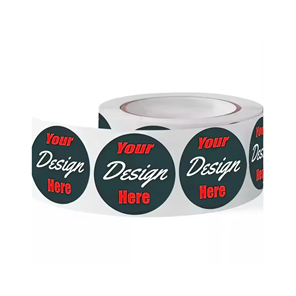 Custom logo High Glossy Printing logo Label Self Adhesive Candle Round Gift Labels Waterproof Roll Paper Stickers